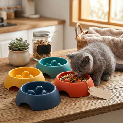 Cat and dog slow-feeding bowl