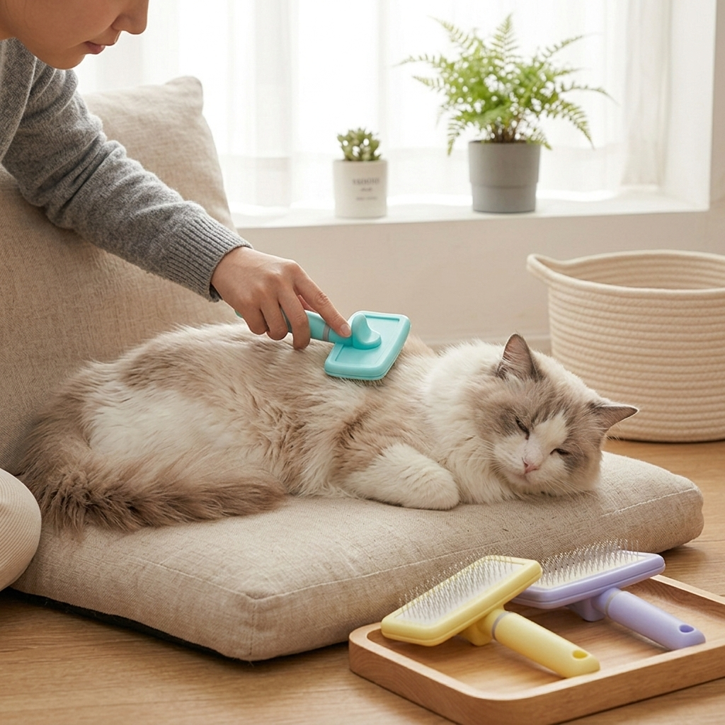 Pet grooming brush